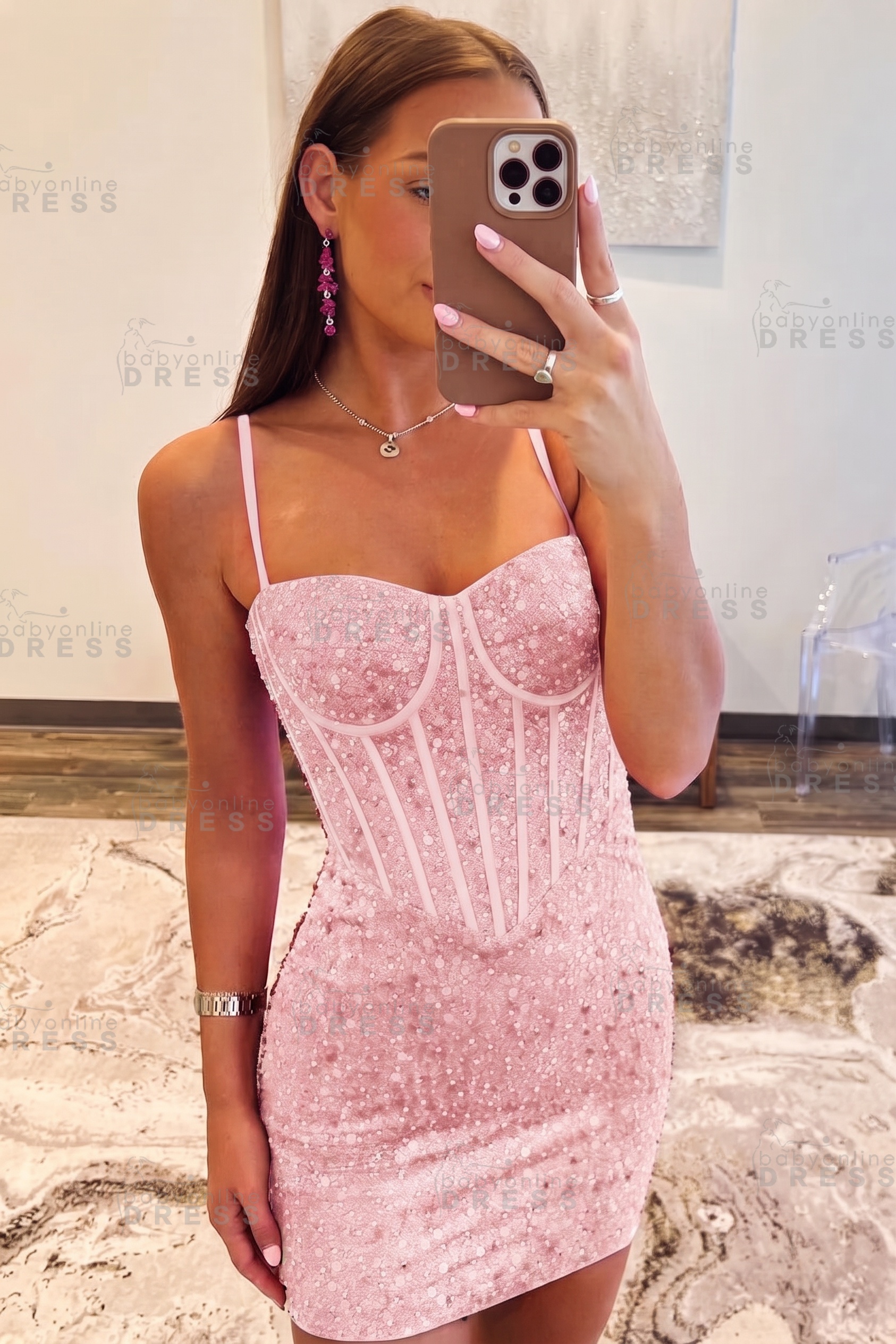 Spaghetti Straps Sky Blue Tight Homecoming Dress Short Prom Dress