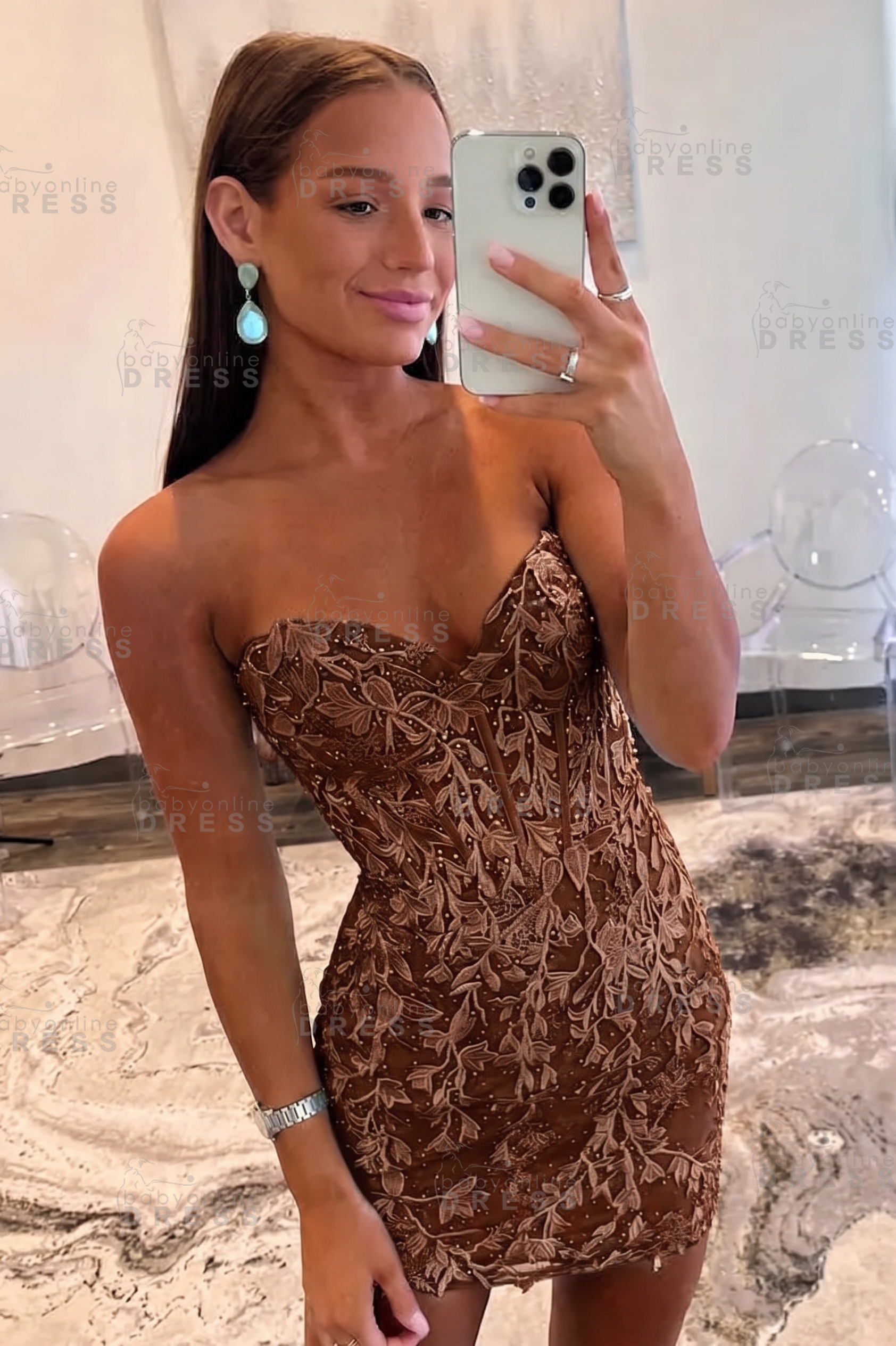 Sweetheart Mint Lace Homecoming Dress Short Party Dress Sleeveless