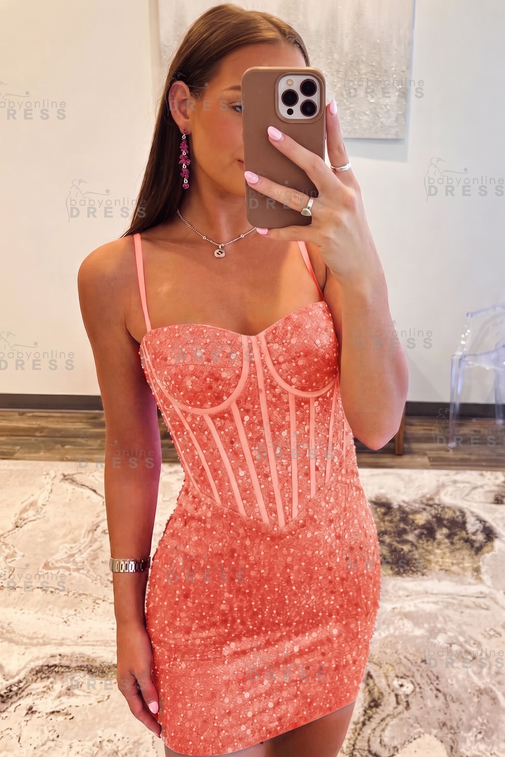 Spaghetti Straps Sky Blue Tight Homecoming Dress Short Prom Dress