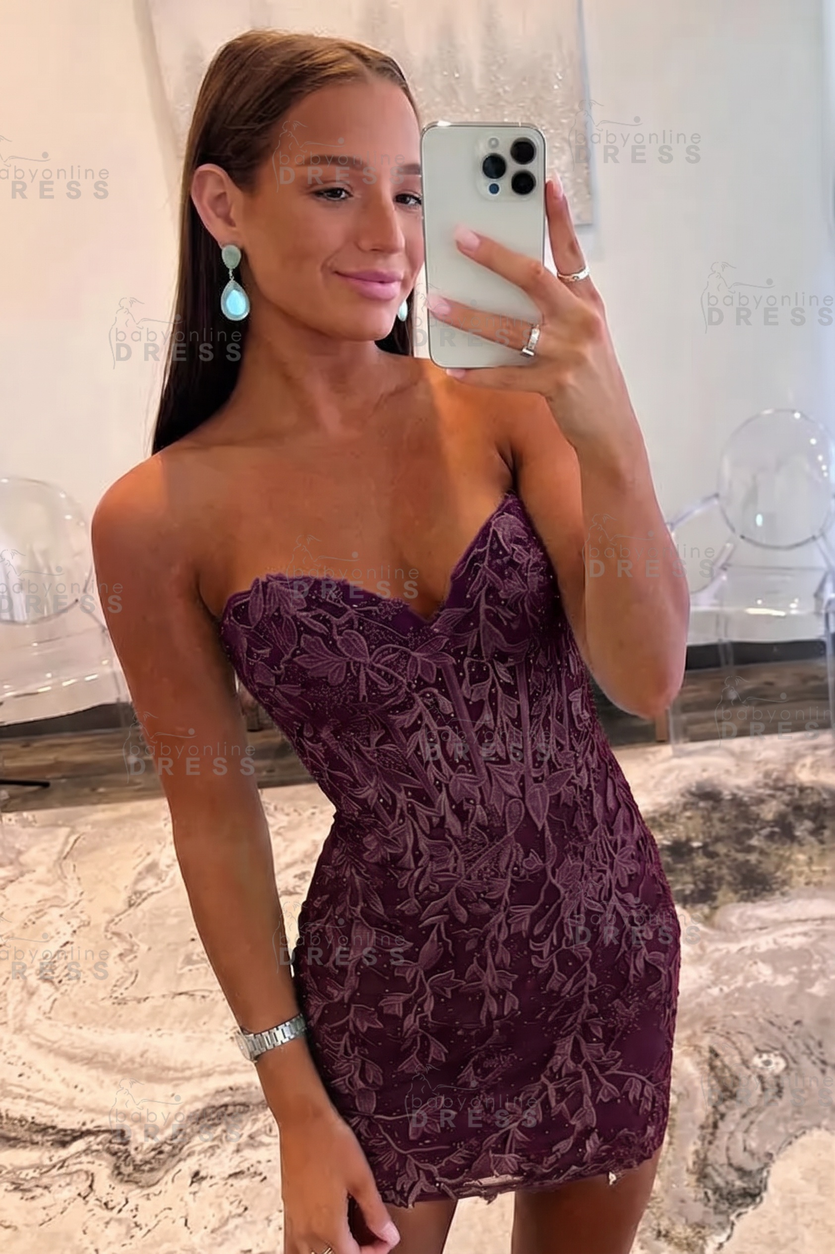 Sweetheart Mint Lace Homecoming Dress Short Party Dress Sleeveless
