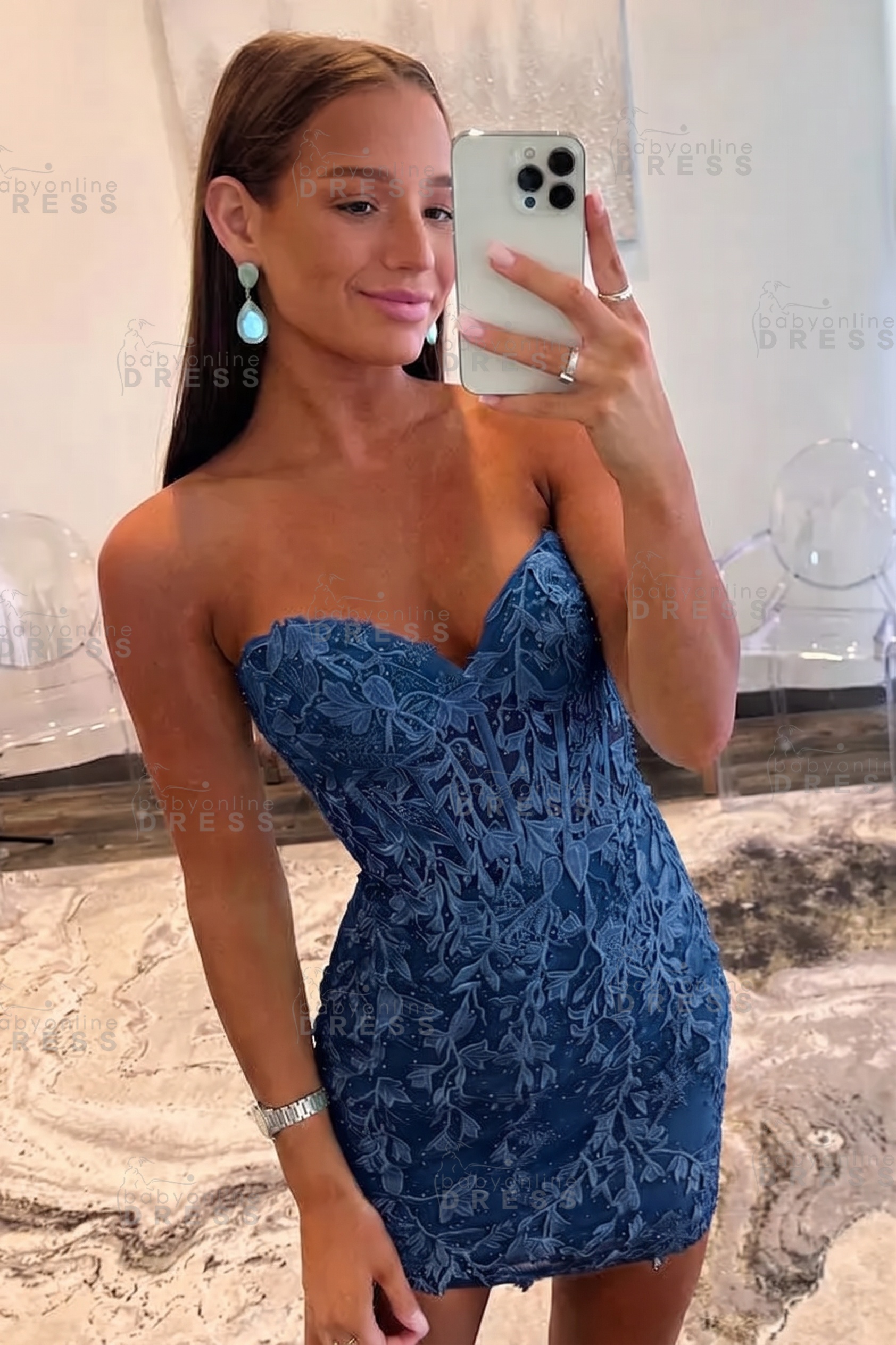Sweetheart Mint Lace Homecoming Dress Short Party Dress Sleeveless