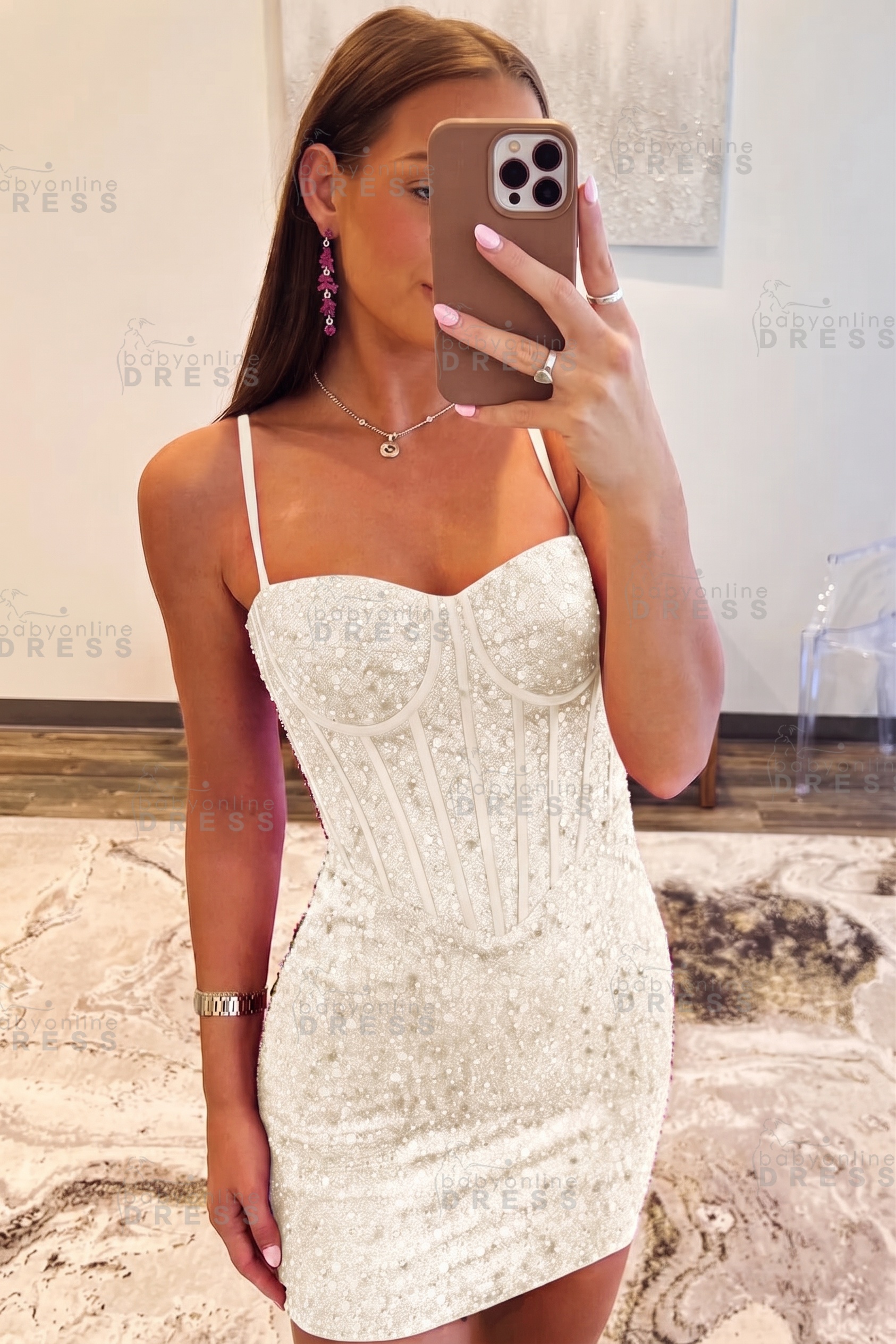 Spaghetti Straps Sky Blue Tight Homecoming Dress Short Prom Dress