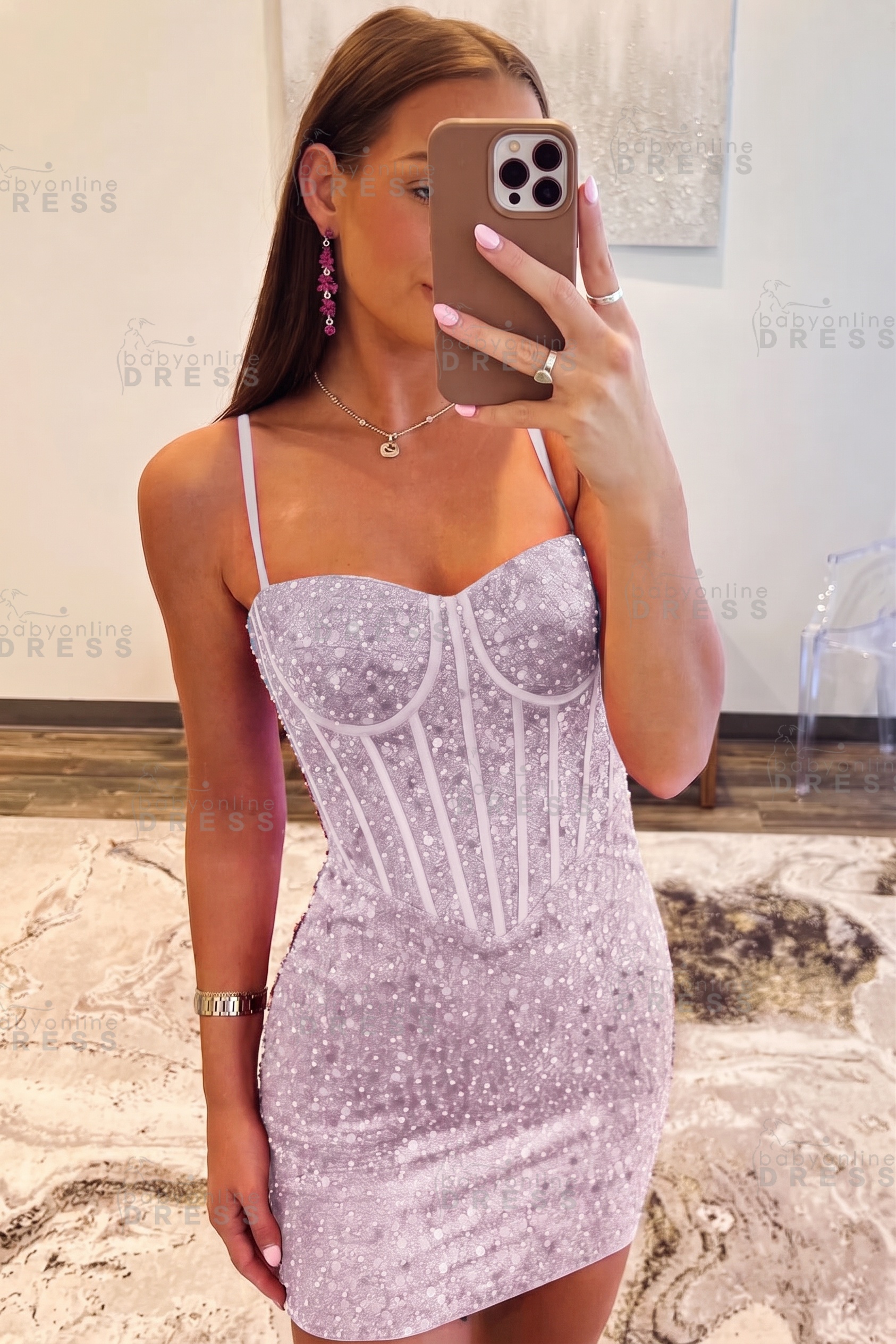 Spaghetti Straps Sky Blue Tight Homecoming Dress Short Prom Dress