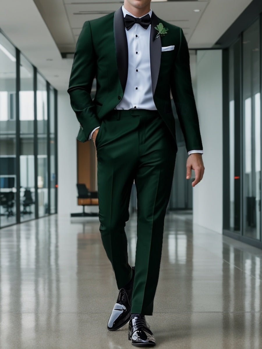 Single-Breasted One-Button Shawl Lapel Suit For Men's Weddings And Proms