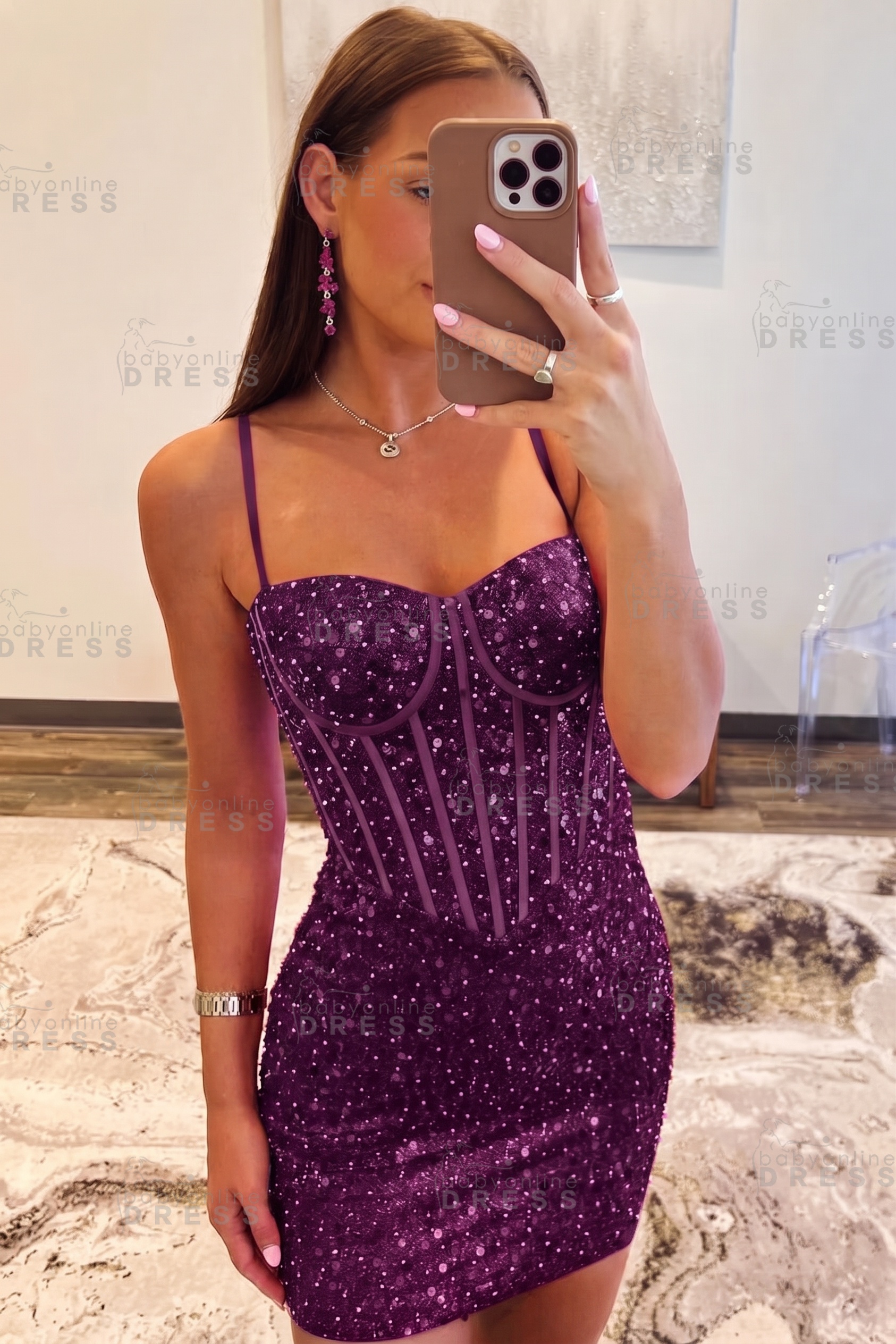 Spaghetti Straps Sky Blue Tight Homecoming Dress Short Prom Dress