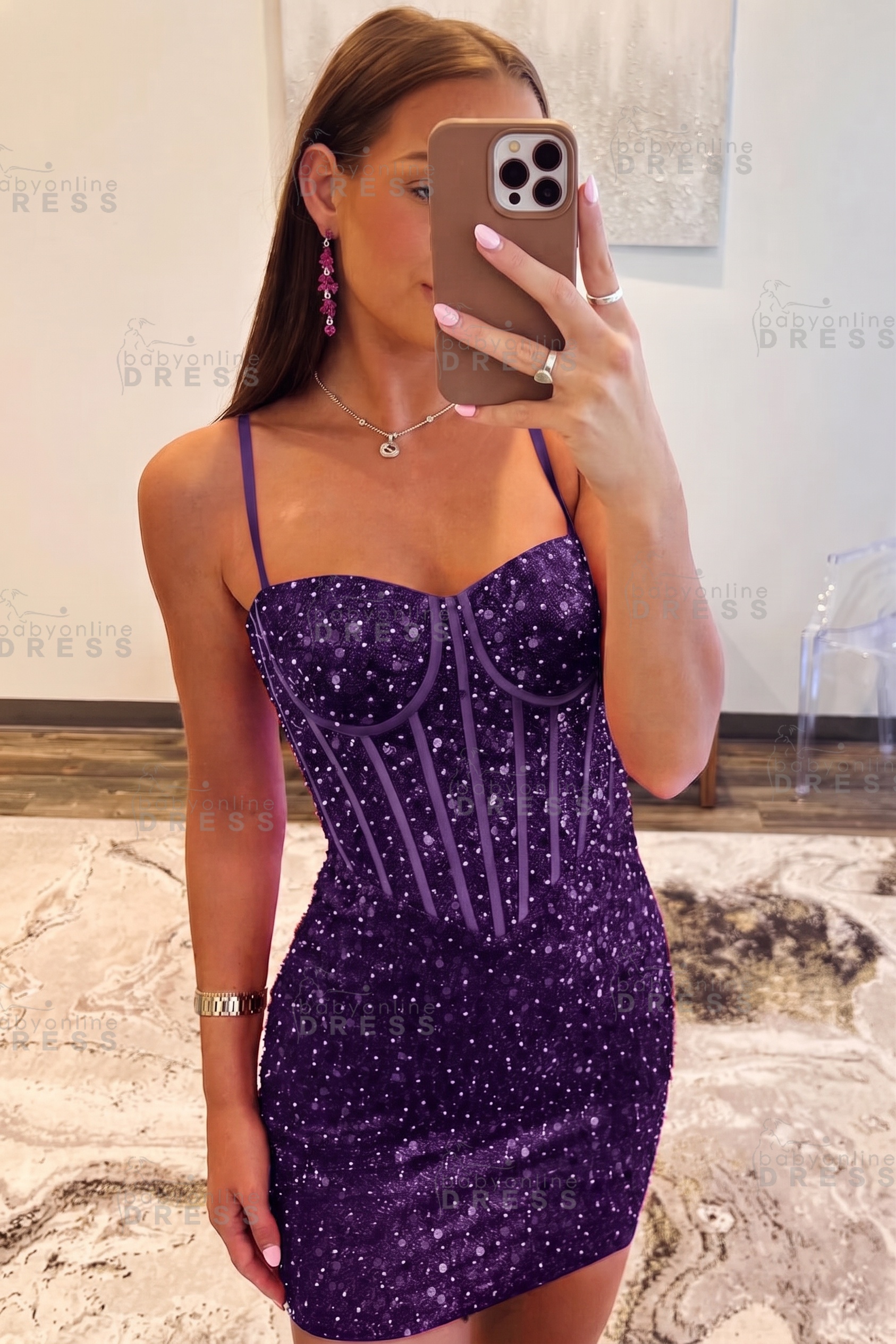 Spaghetti Straps Sky Blue Tight Homecoming Dress Short Prom Dress