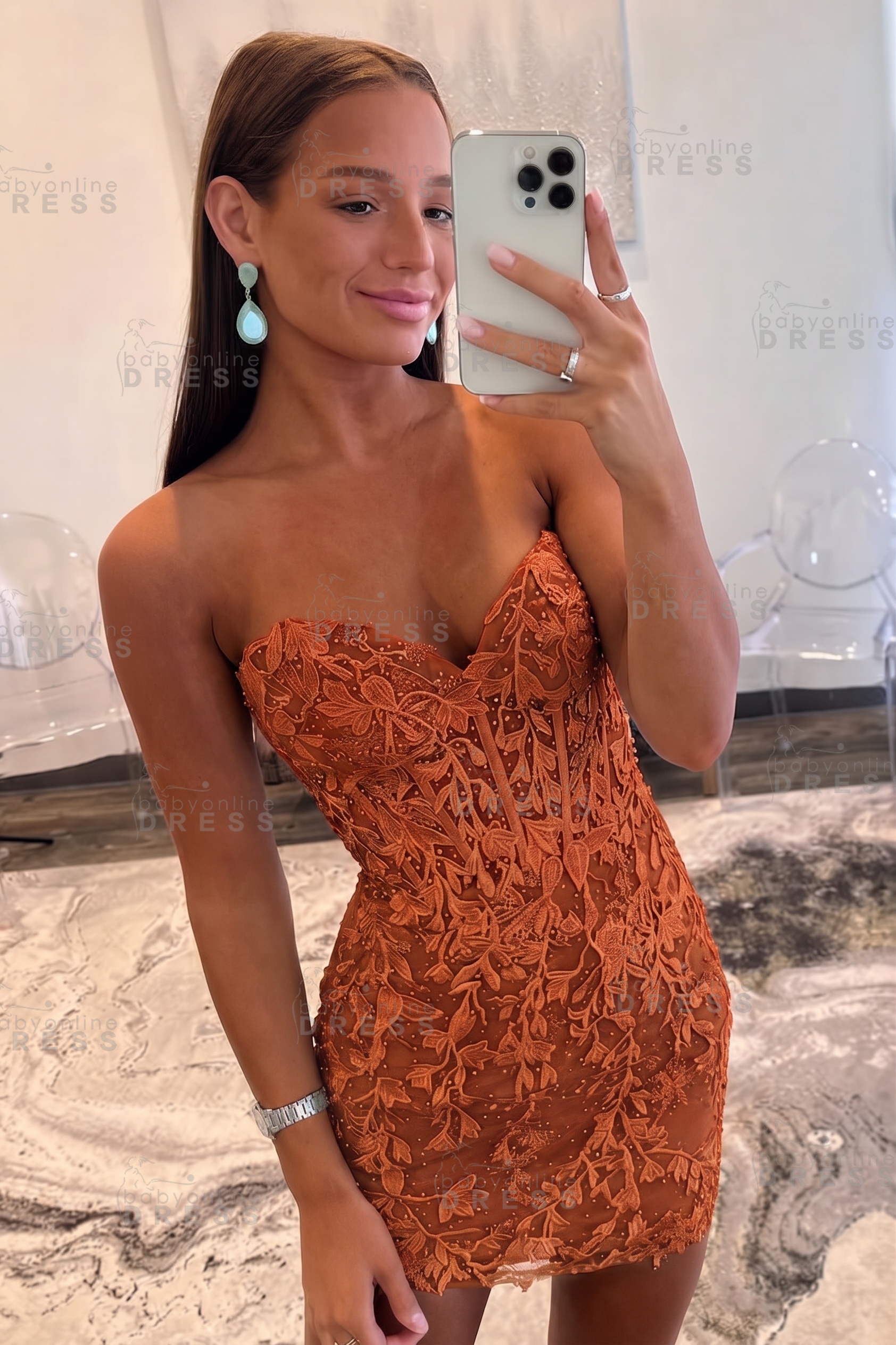 Sweetheart Mint Lace Homecoming Dress Short Party Dress Sleeveless