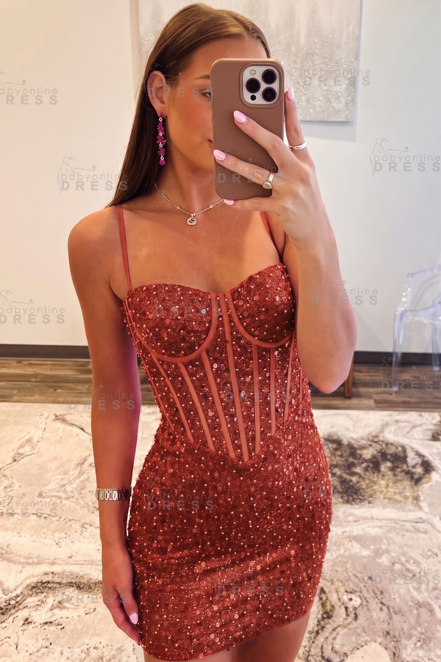 Spaghetti Straps Sky Blue Tight Homecoming Dress Short Prom Dress