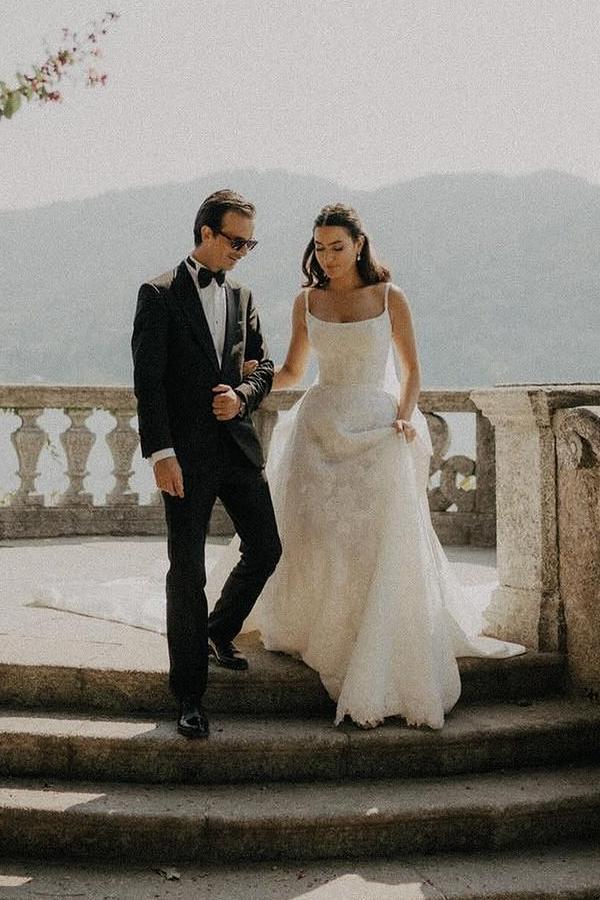 Simple Strapless Summer Beach Wedding Dresses