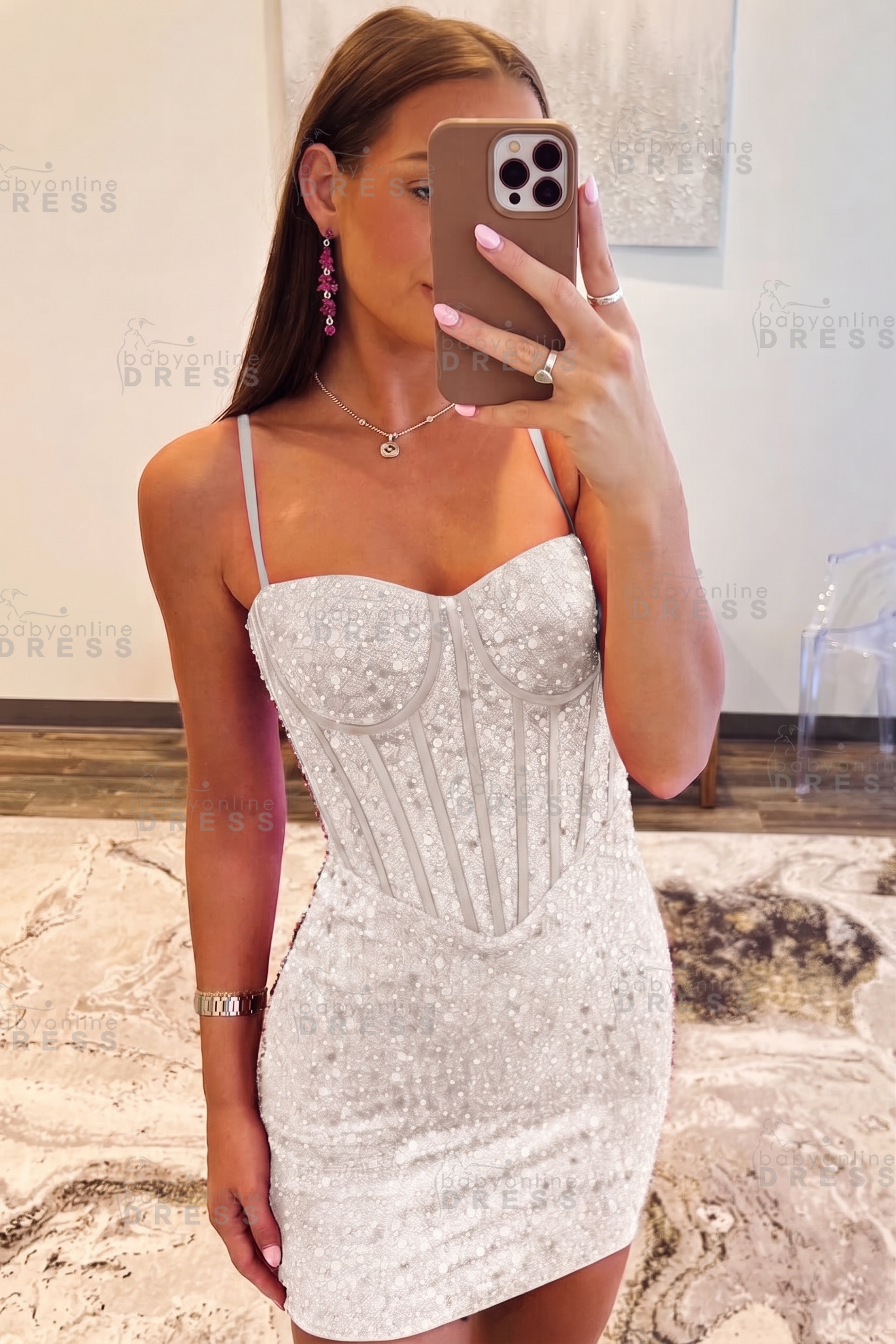 Spaghetti Straps Sky Blue Tight Homecoming Dress Short Prom Dress
