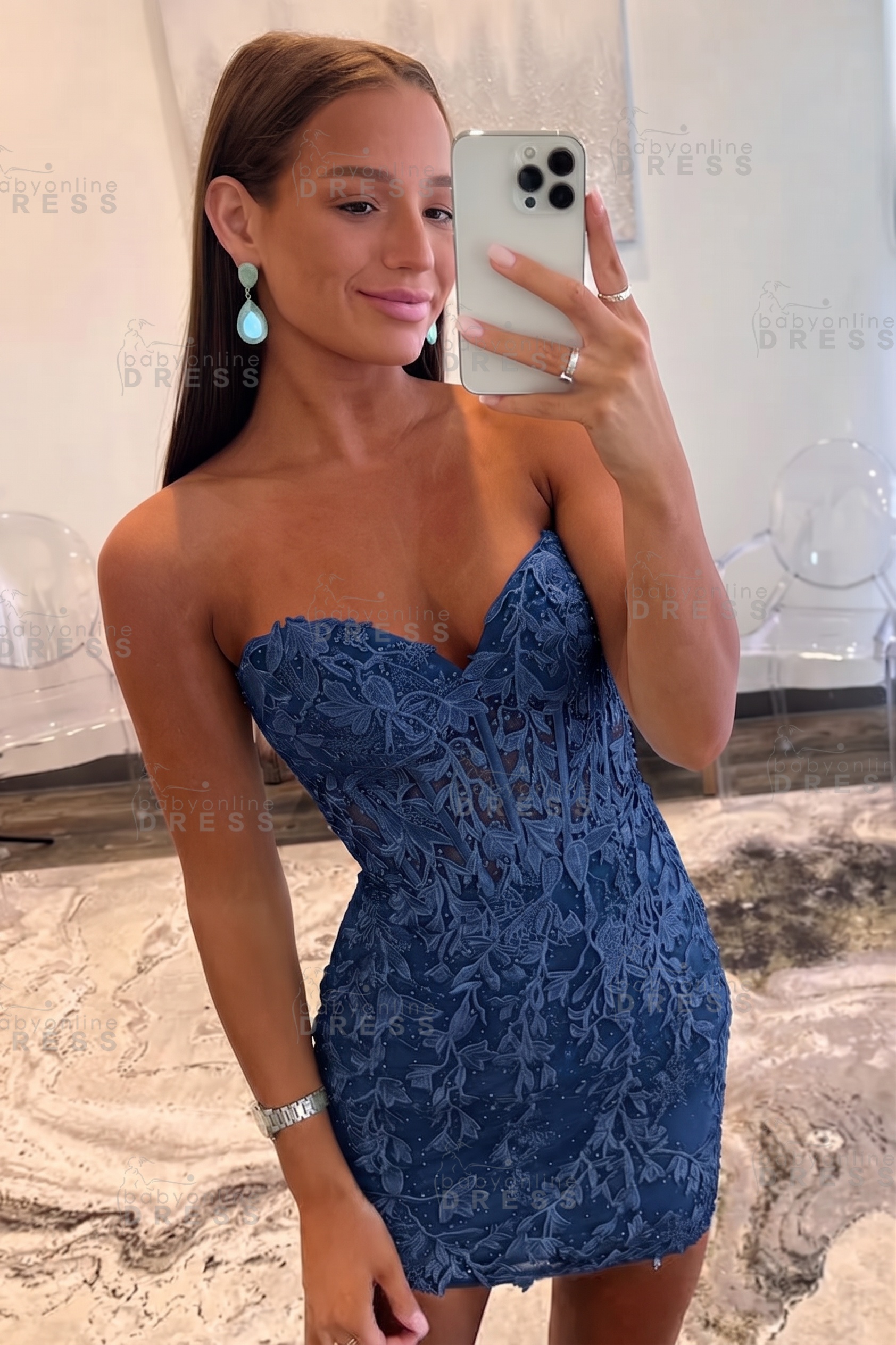 Sweetheart Mint Lace Homecoming Dress Short Party Dress Sleeveless