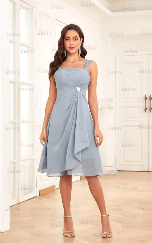 Elegant Pleated Chiffon Two Piece Mother of the Bride Dress