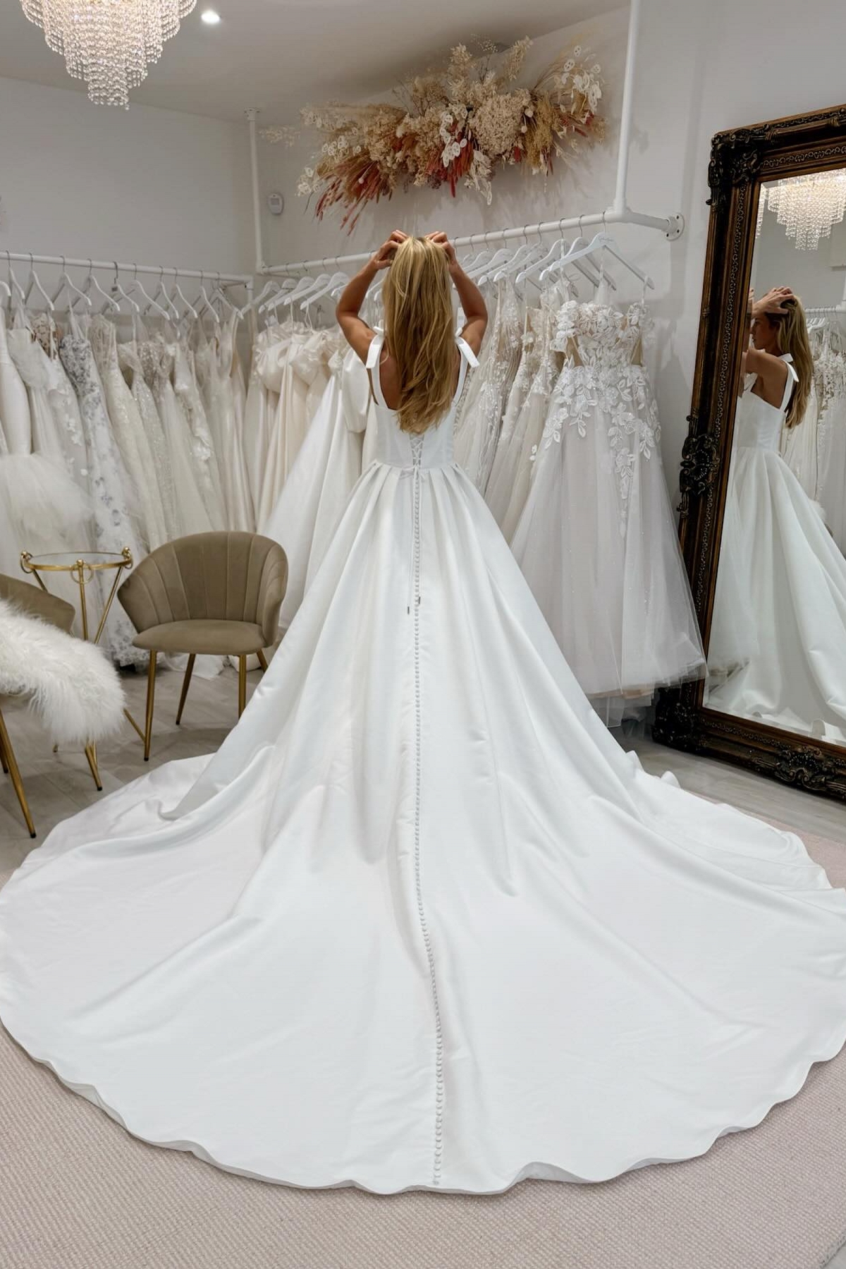 Classy Sweetheart Satin Lace up A-Line Wedding Dresses with Train