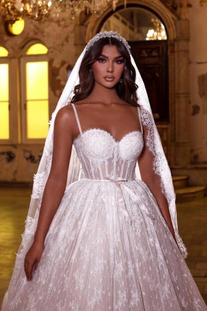 Sweetheart White Ball Gown Luxury Wedding Dresses