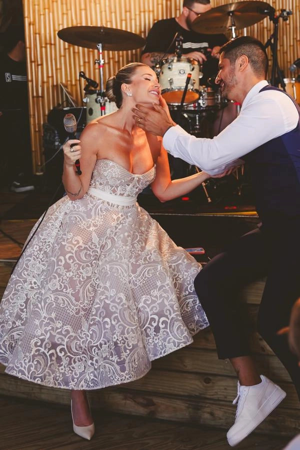 Sweetheart  Aline Wedding Dress Sleeveless Lace Dress