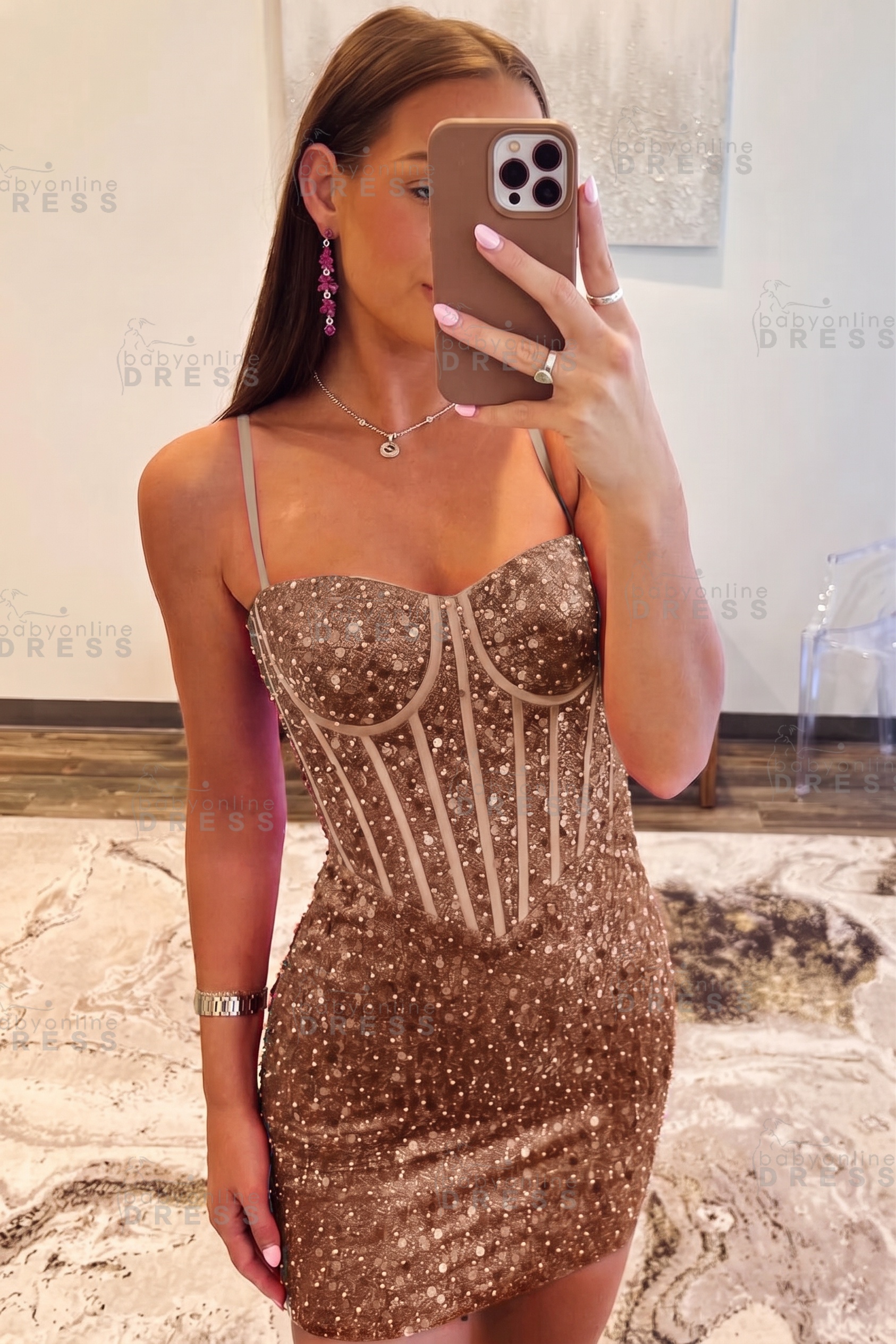 Spaghetti Straps Sky Blue Tight Homecoming Dress Short Prom Dress