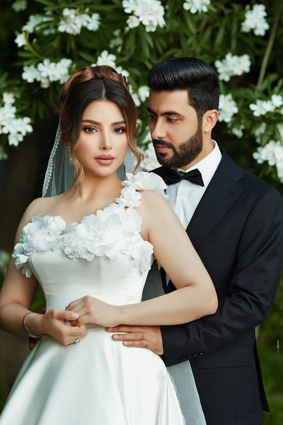 Unique One Shoulder Satin Appliques Lace A-Line Wedding Dresses