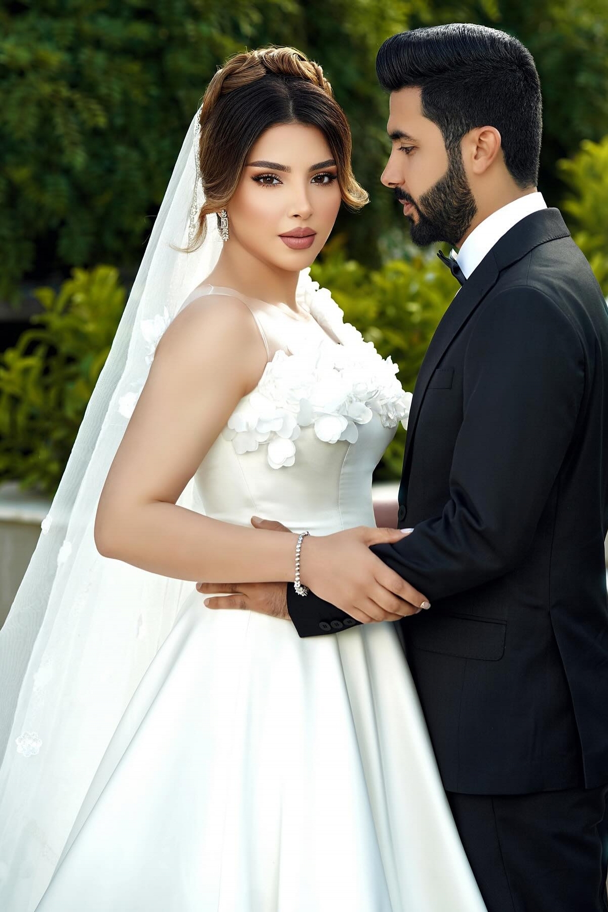 Unique One Shoulder Satin Appliques Lace A-Line Wedding Dresses