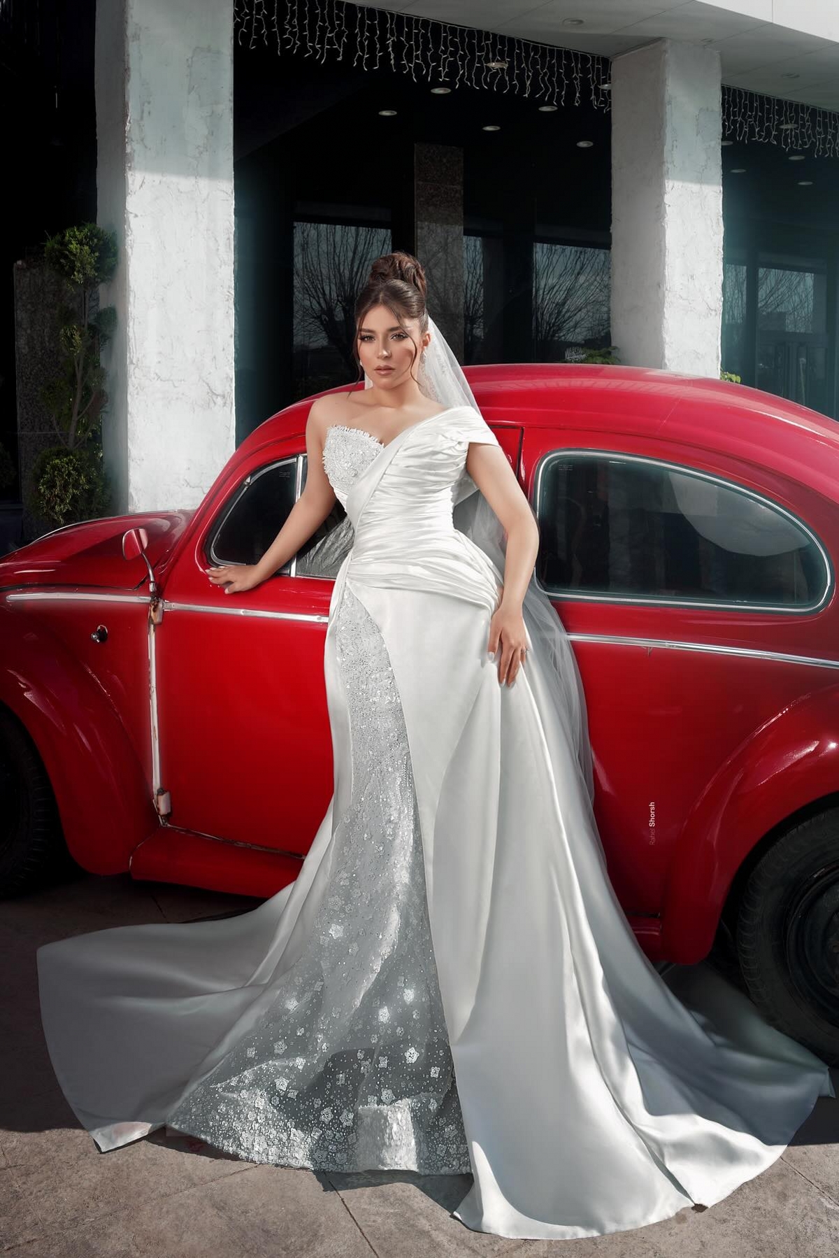Unique One Shoulder Stain Sequin Mermaid Wedding Dresses