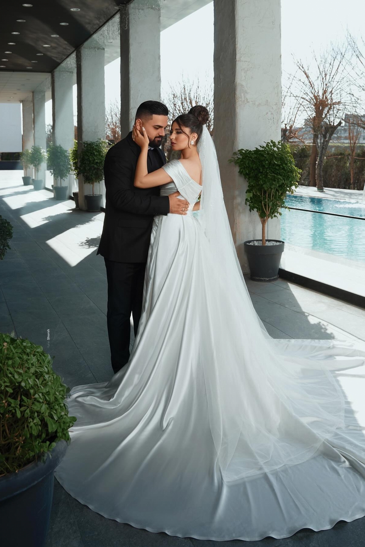 Unique One Shoulder Stain Sequin Mermaid Wedding Dresses