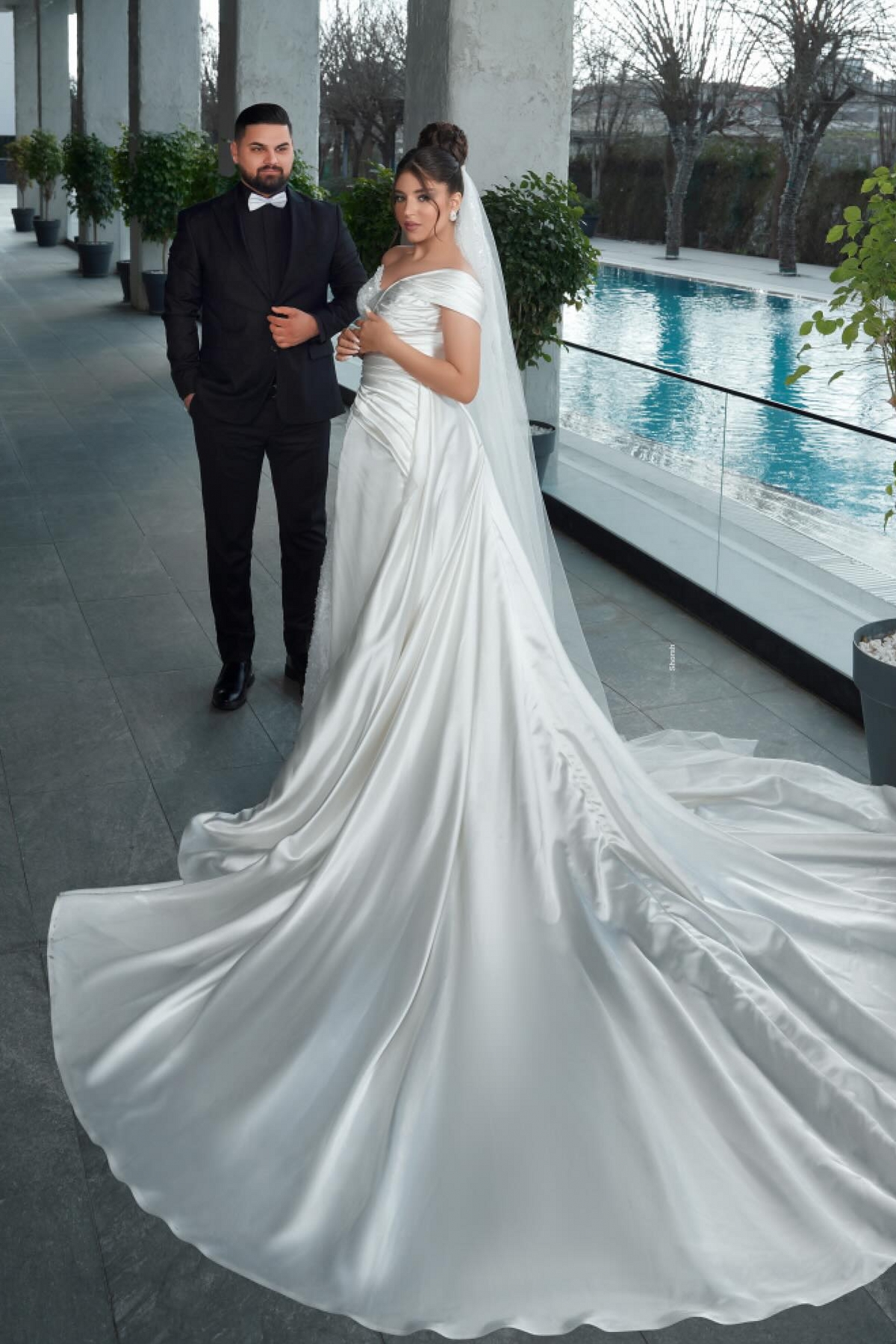 Unique One Shoulder Stain Sequin Mermaid Wedding Dresses