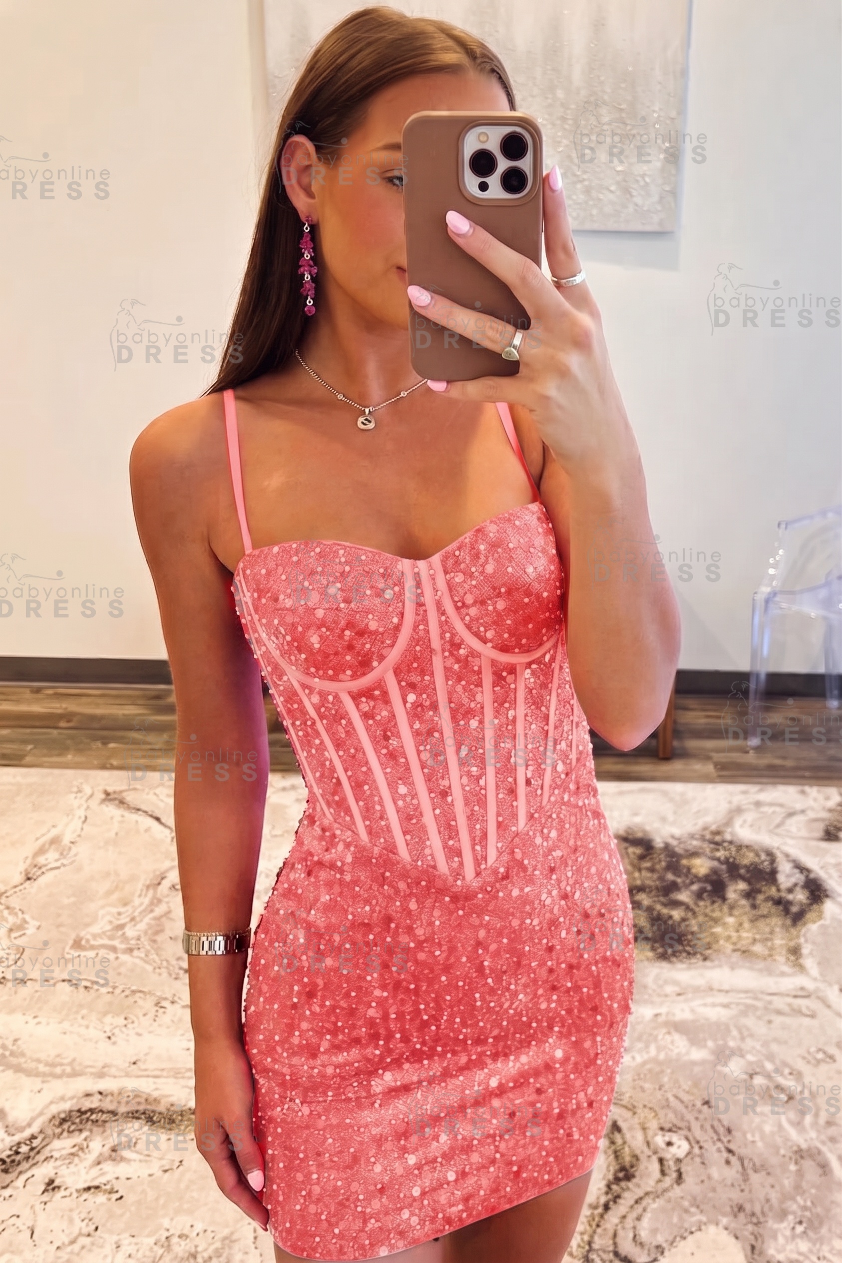 Spaghetti Straps Sky Blue Tight Homecoming Dress Short Prom Dress