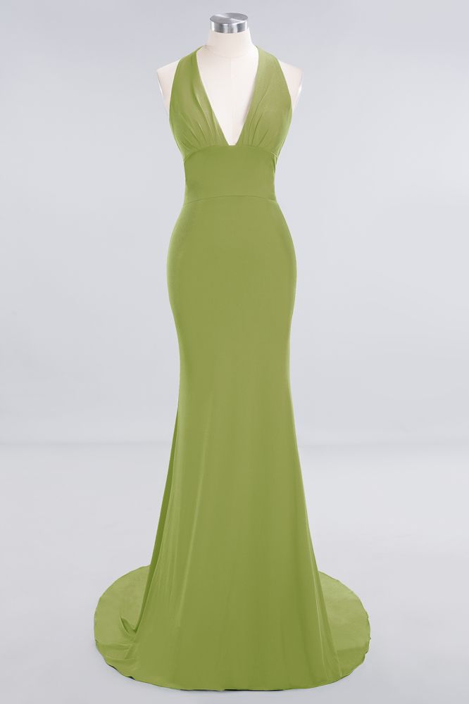 Elegant Mermaid Halter Pool Bridesmaid Dress Online