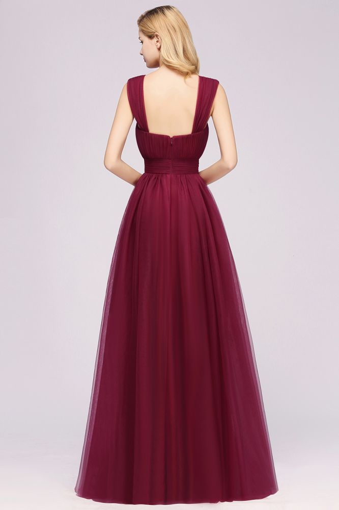 A-Line Popular Sweetheart Straps Sleeves Floor-Length Bridesmaid Dresses with Ruffles