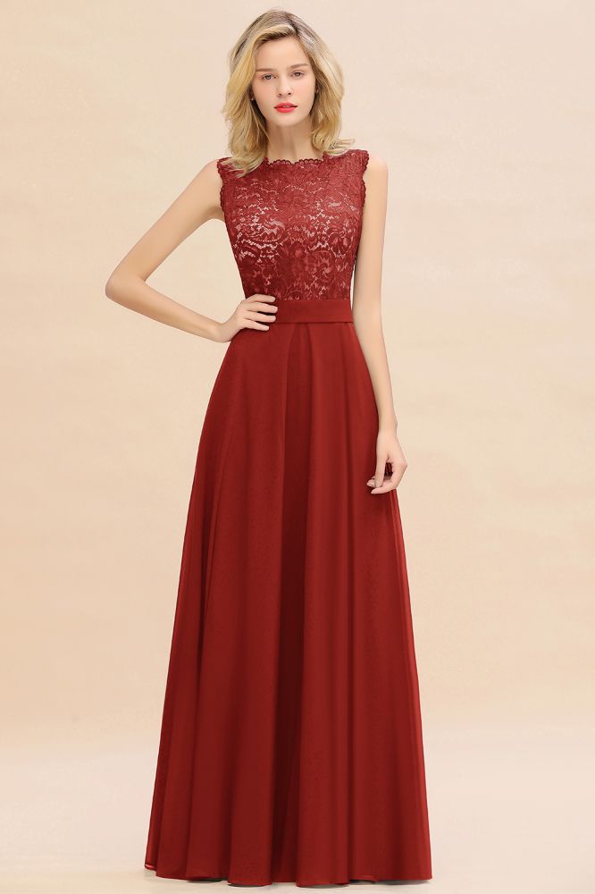 Madge | Exquisite Scoop Sleeveless Bridesmaid Dress