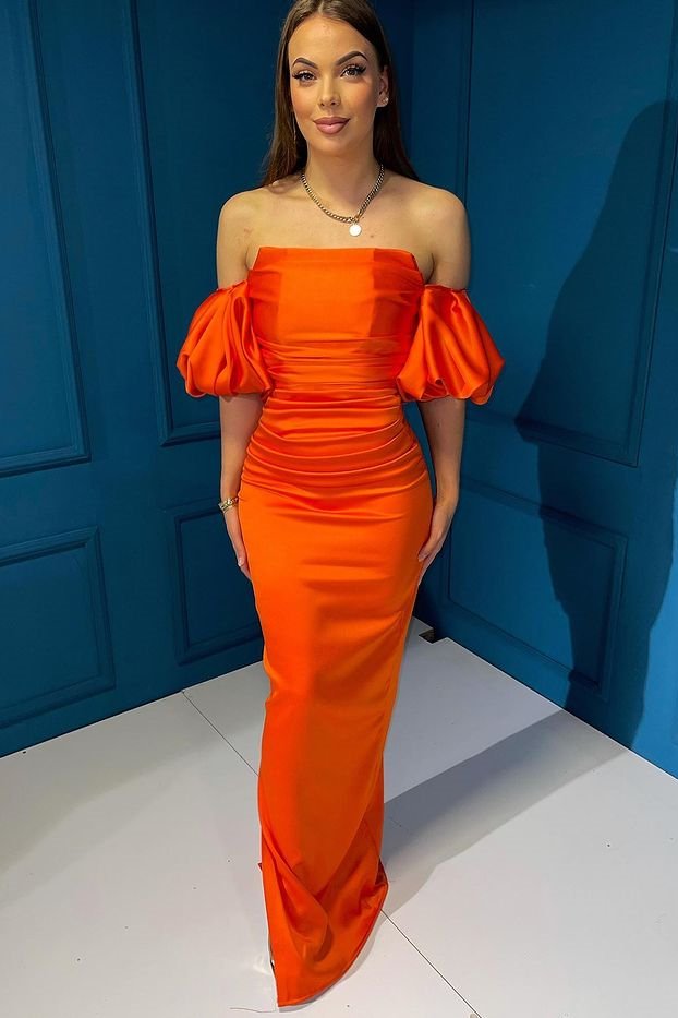 Bubble Sleeves Off the shoulder Strapless Mermaid Prom Dresses