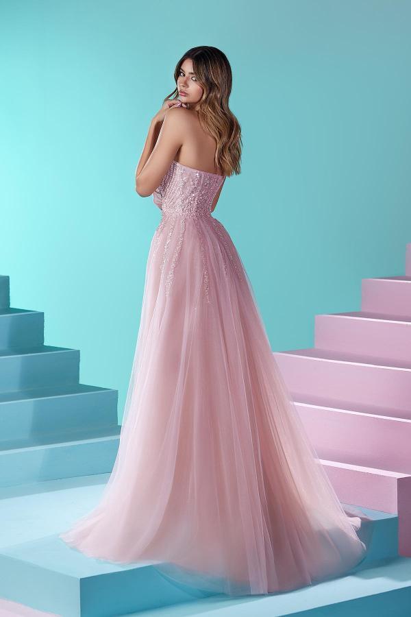 Sweetheart Pink Tulle Mermaid Long Prom Dresses