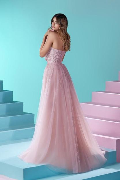 Sweetheart Pink Tulle Mermaid Long Prom Dresses