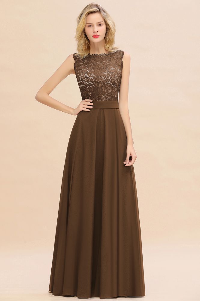 Madge | Exquisite Scoop Sleeveless Bridesmaid Dress