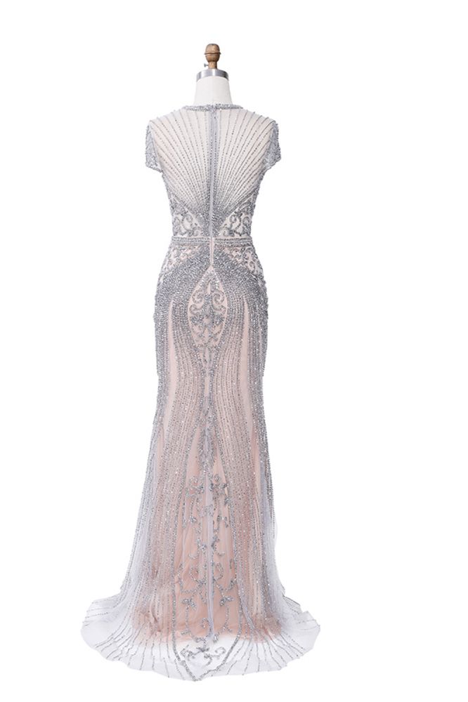 Luxury Mermaid Halter Rhinestones Prom Dress with Tassel | Sparkle Formal Evening Dresses
