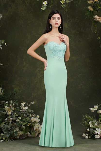 Sweetheart Floral Lace Tulle Meermaid Long Prom dress