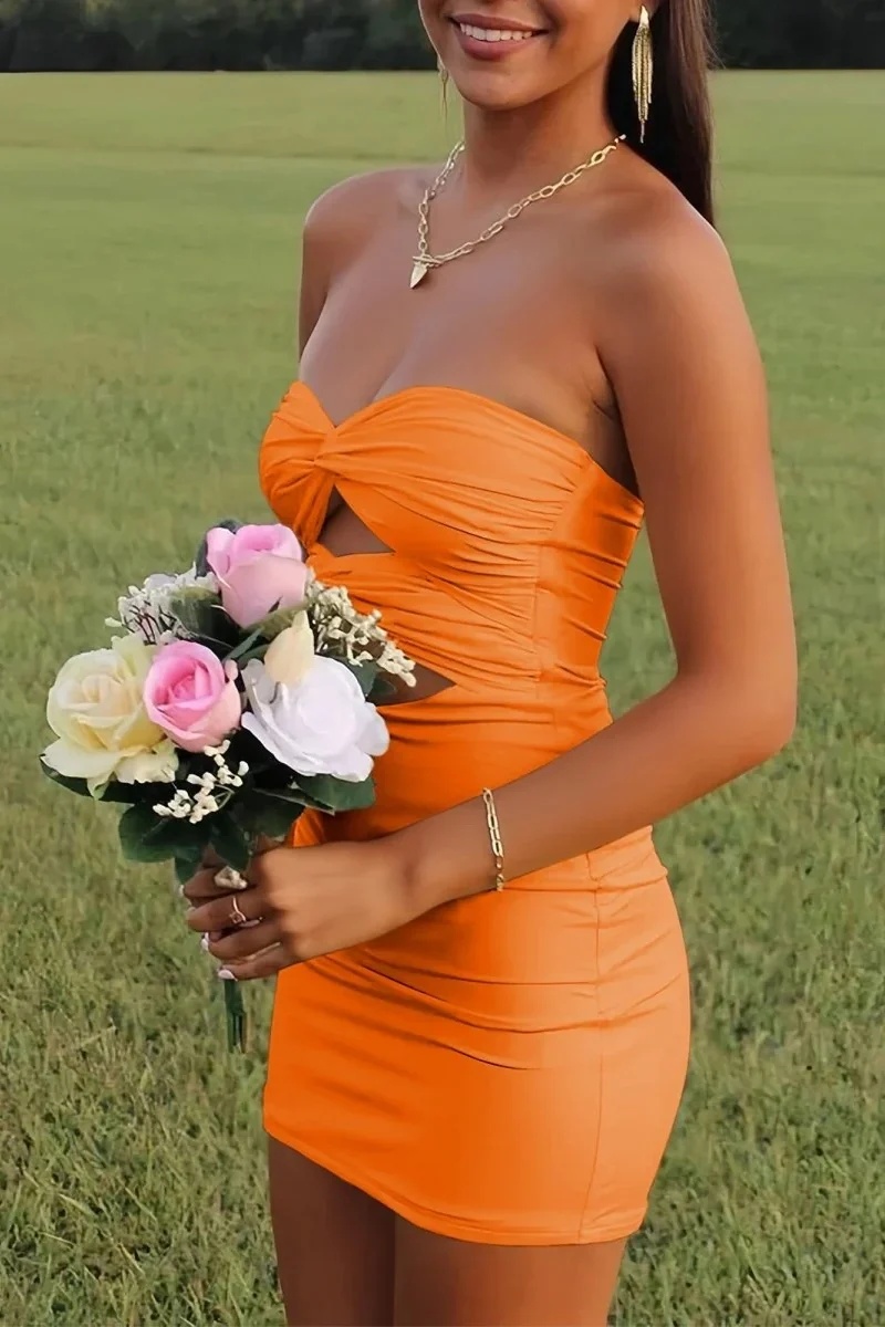 Daffodil Sweetheart Ruched Tight Short Homecoming Dress