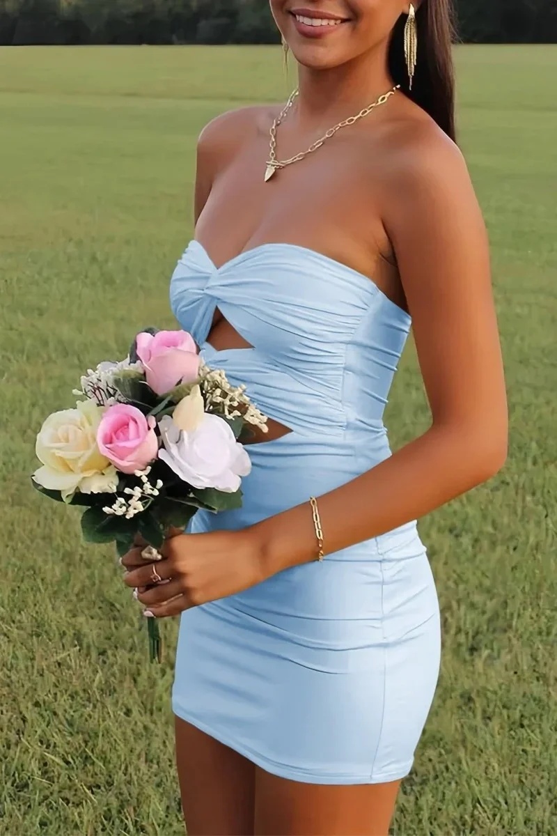 Daffodil Sweetheart Ruched Tight Short Homecoming Dress