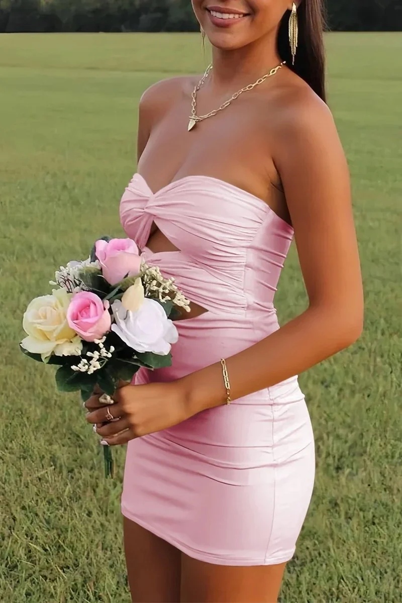 Daffodil Sweetheart Ruched Tight Short Homecoming Dress