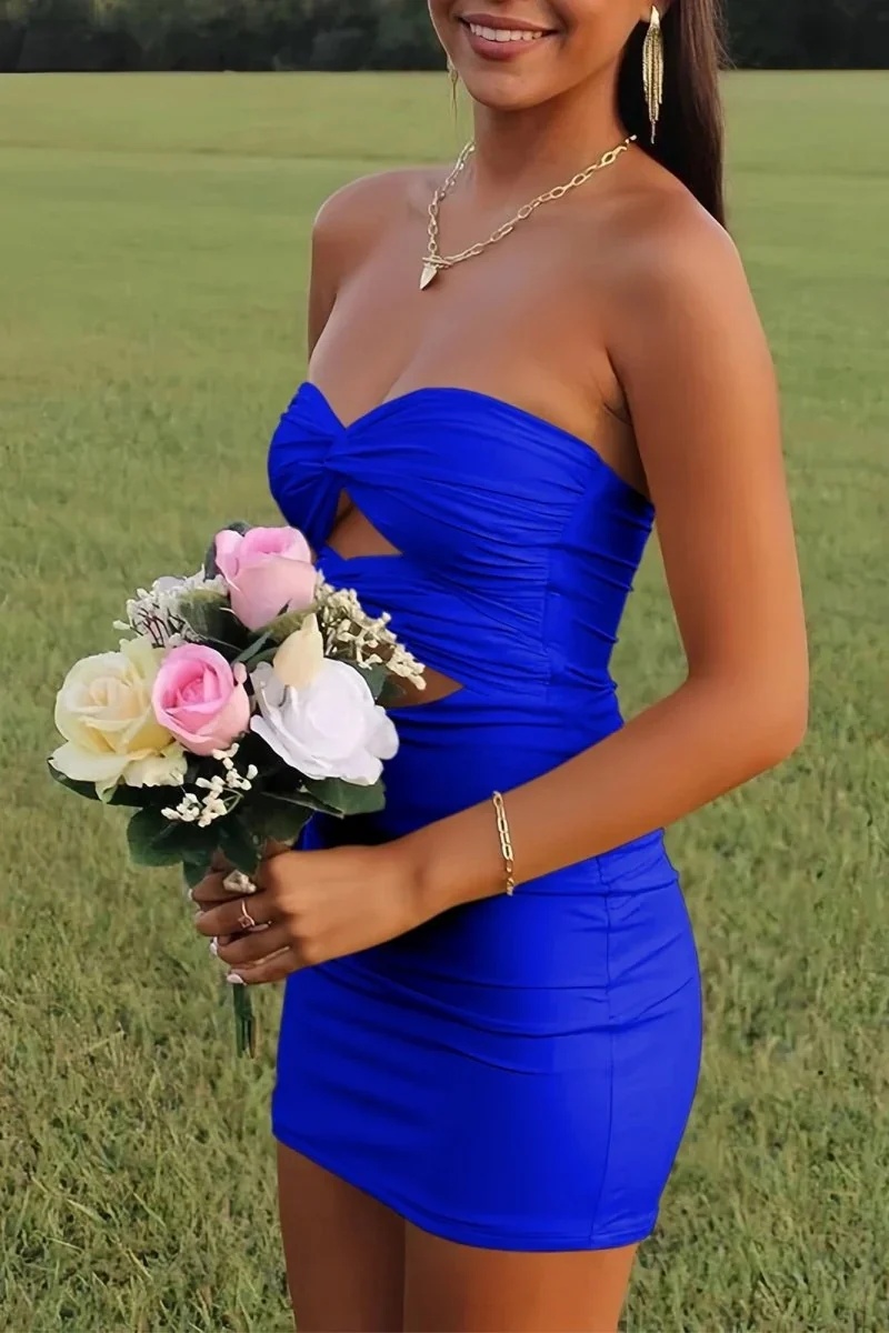Daffodil Sweetheart Ruched Tight Short Homecoming Dress