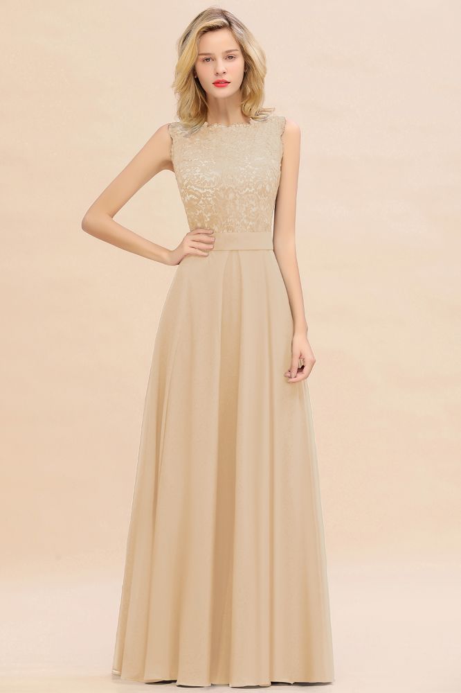 Madge | Exquisite Scoop Sleeveless Bridesmaid Dress