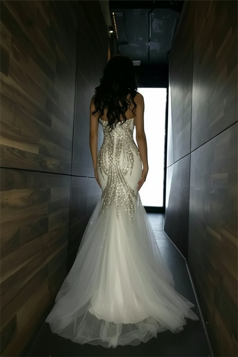 Strapless Sweetheart Sequins Floor-Length Mermaid Prom Dresses