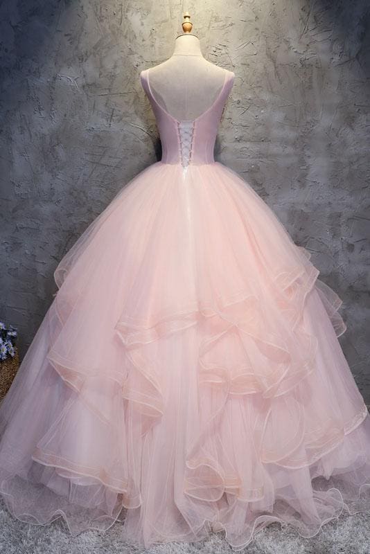 Ball Gown Long Prom Dress with Hand Made Flowers Gorgeous Quinceanera Dresses - Prom Dresses