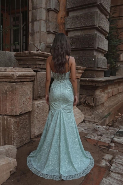 Beautiful Shining Crystal Sweetheart Sleeveless Prom Dresses With Split | A Line Evening Gowns