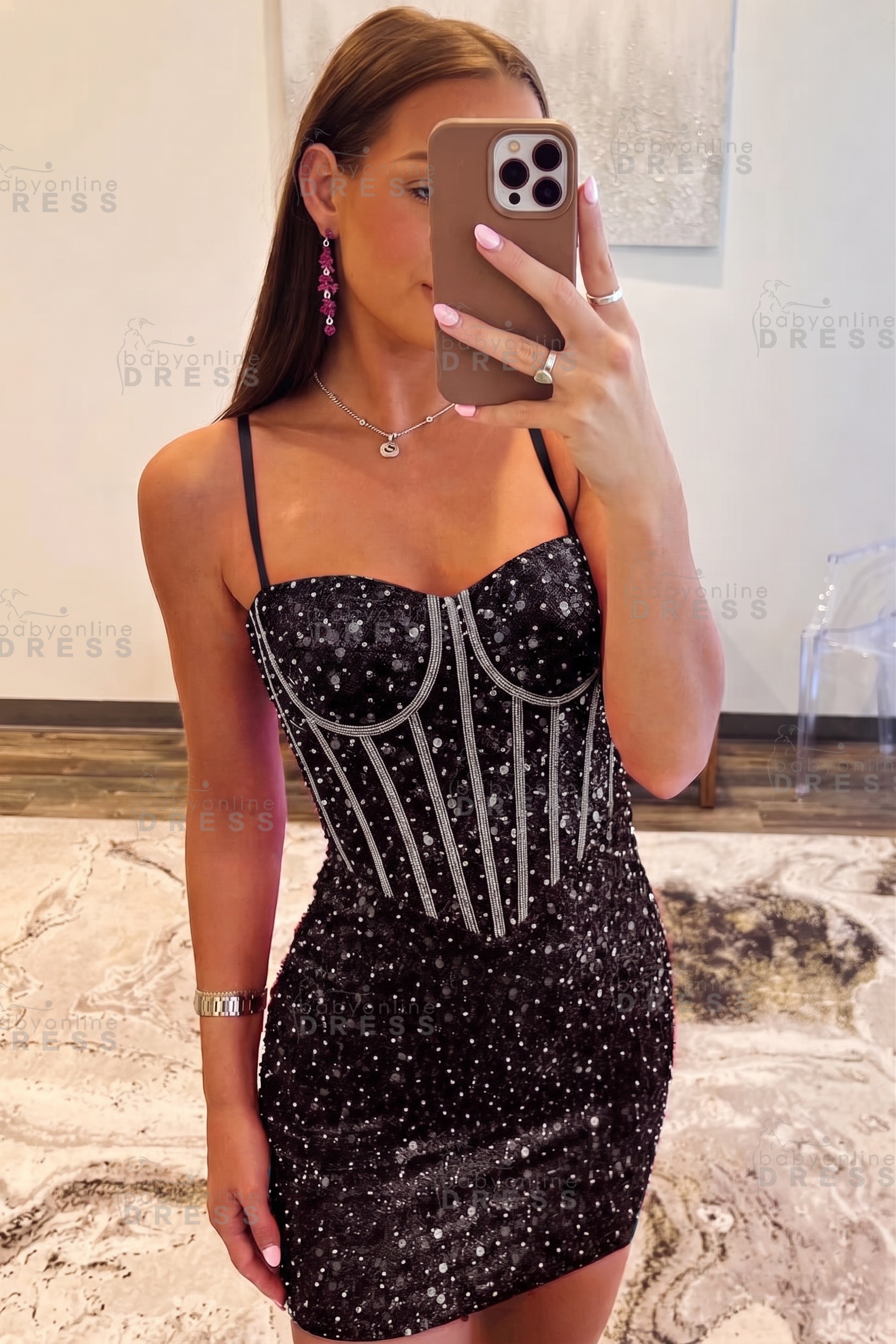 Spaghetti Straps Sky Blue Tight Homecoming Dress Short Prom Dress