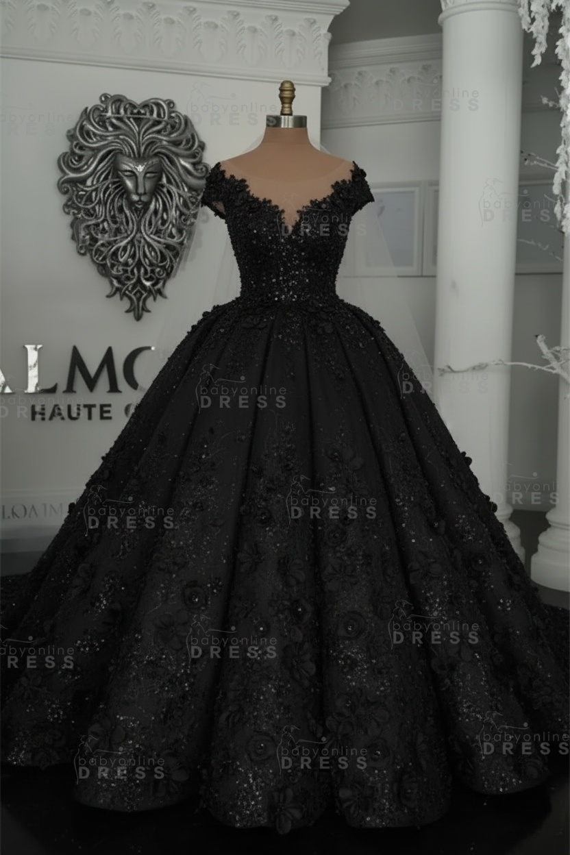 Luxury Sleeveless Crystal Ball Gown Wedding Dresses | Sheer Tulle Flowers Bridal Gowns with Beading