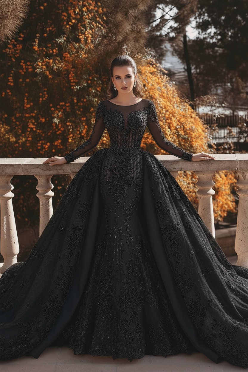 Vintage Mermaid Overskirts Long Lace Wedding Dresses