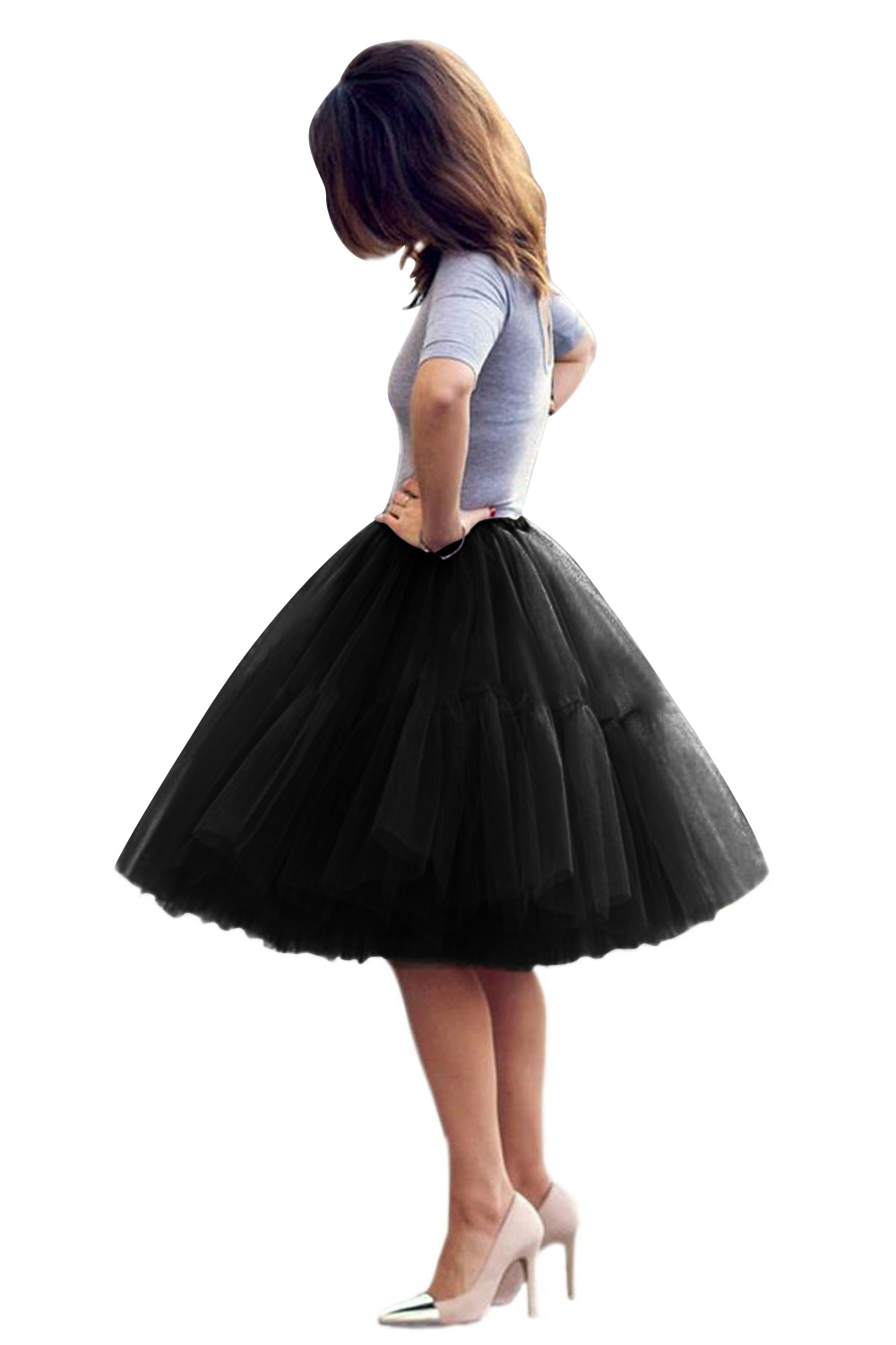 White puffy one size petticoat skirt for celebrating festivals