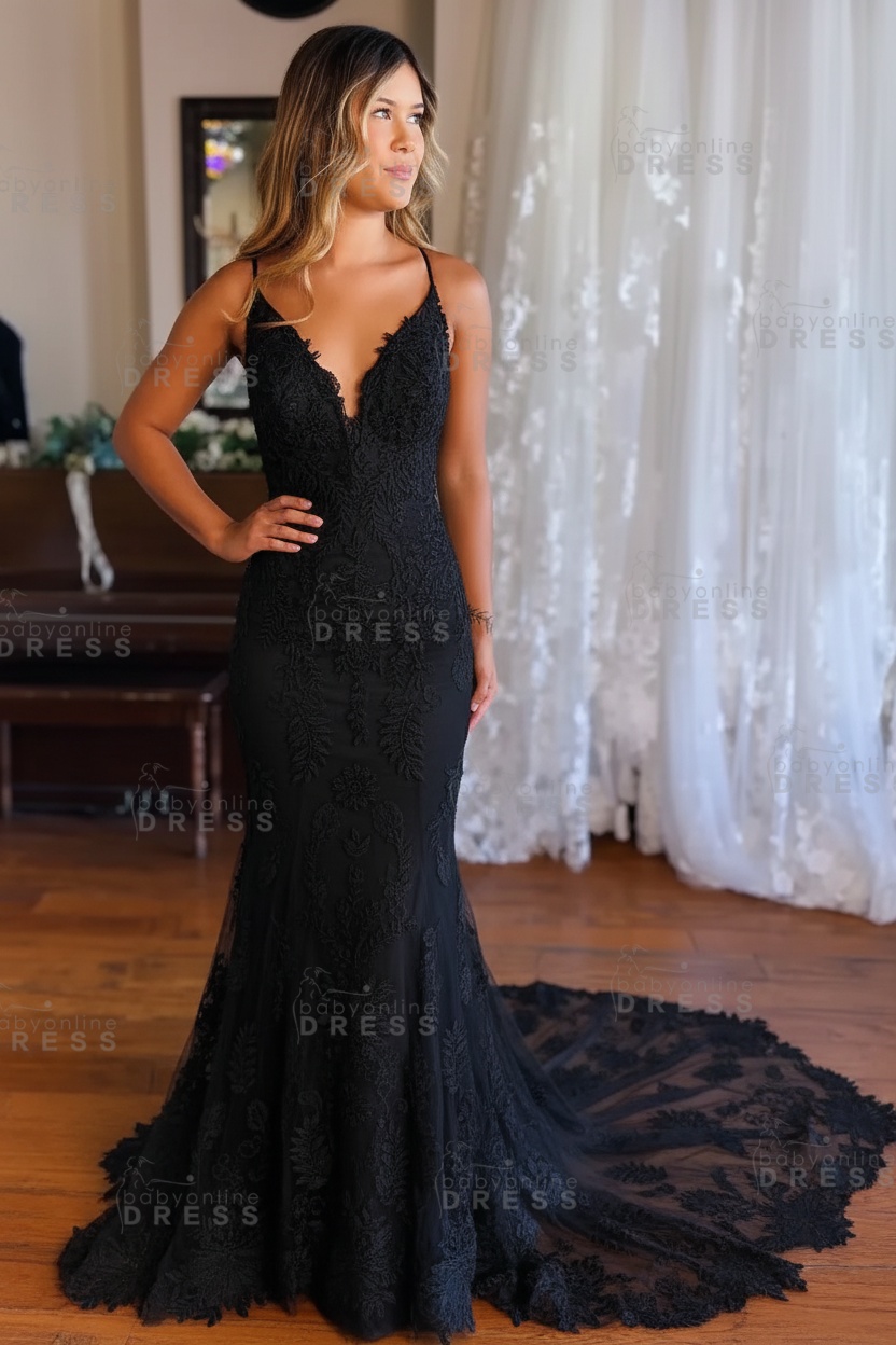 Elegant Sleeveless Floral Mermaid Bridal Gown V-neck Wedding Dress