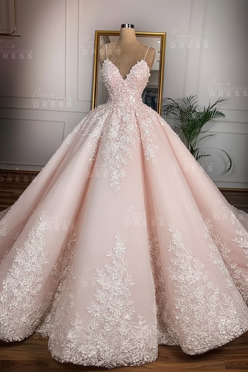 Sweetheart White Ball Gown Luxury Lace Wedding Dresses