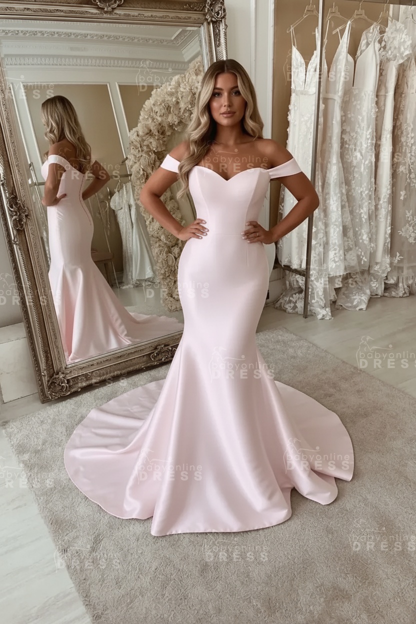 Off The Shoulder Mermaid Wedding Dresses | Chic Sleeveless Bridal Gowns Online
